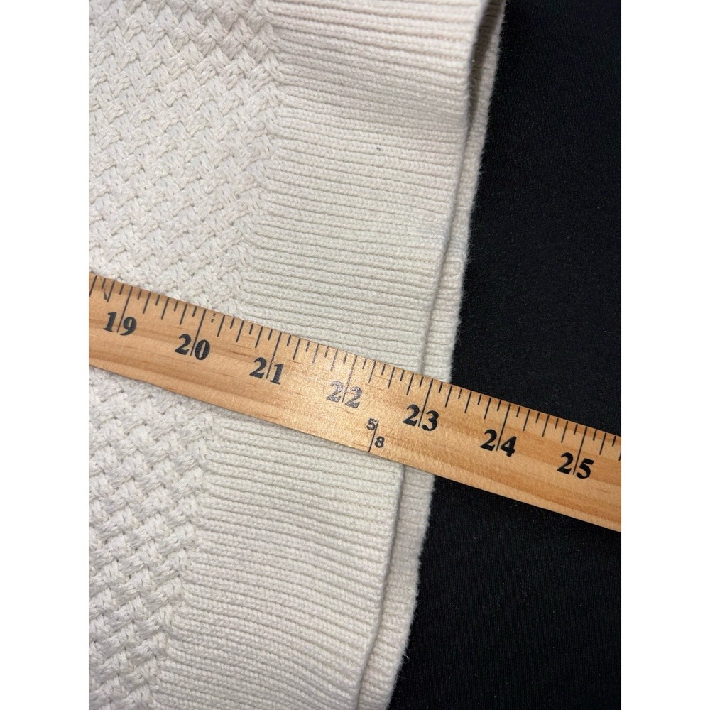 LL Bean Basket Weave Womans XL-Reg Fisherman Sweater Boat Neck Nautical Ivory - Picture 9 of 10
